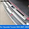 For Hyundai Tucson NX4 -2024 2025 Exterior Rear Trunk Bumper Foot Plate Tailgate Door Sill Scuff Guard Plate Accessories