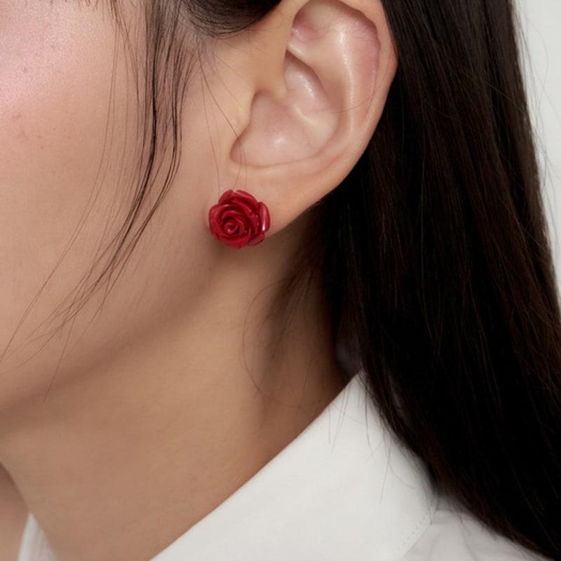 Geegee Rose Formica Earring - Red