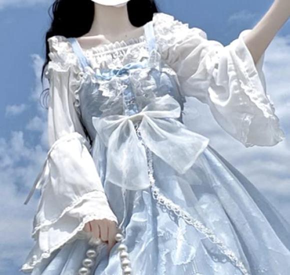 Dámská Líná Lolita Dlouhý Rukáv Top Blůza s Krajkou a Dokonalý pro Sladkou Princeznu Mori Volánky, Focení, Lolita, Cosplay, Anime, Dívku,