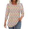 Womens Tops 3/4 Sleeve With Buttons Casual Blouses Summer Outfits Beach Vacation Clothes