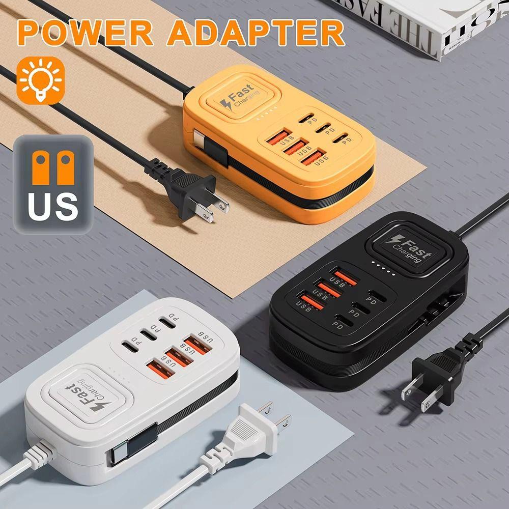 USB Type-C Fast Charging Station Multiple Ports Desktop Charger Power Socket Adapter  Home Office
