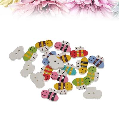 100x Natural Wood Buttons Butterfly Shape 2-Hole Sewing Scrapbook DIY Crafts