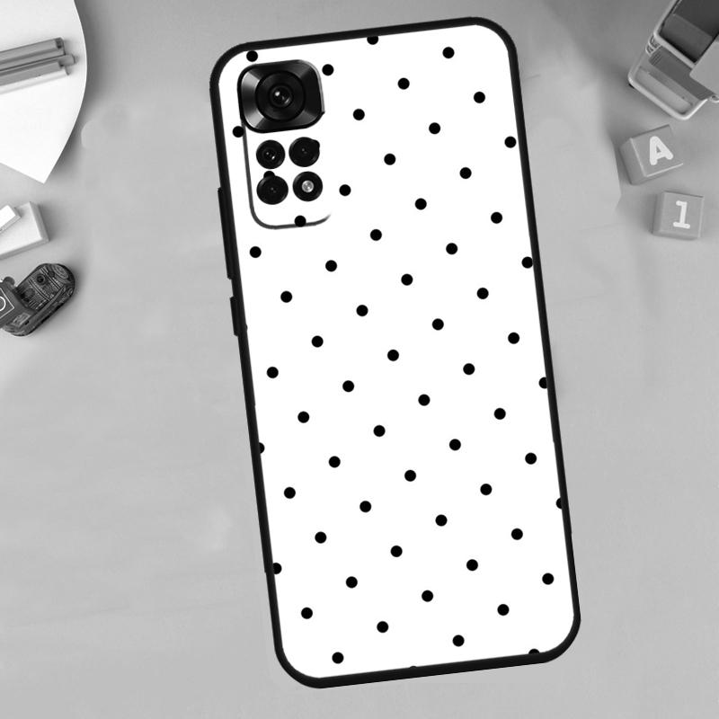 Black And White Polka Dot For Xiaomi Redmi Note 14 10 11 12 13 15 Pro Plus Phone Case For Redmi 15C 14C 10C 12C 13C 15