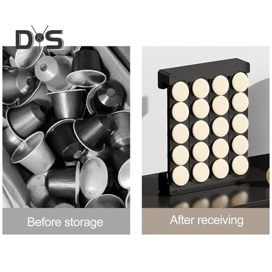 20-Slot Coffee Pods Holder Large Capacity Storage Rack for K Cups BPA-Free Coffee Capsule Display Cabinet for Countertop Drawer
