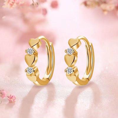 Trendy 2025 Love Zircon Earrings: Fashionable, Versatile, High-End Light Luxury for Women