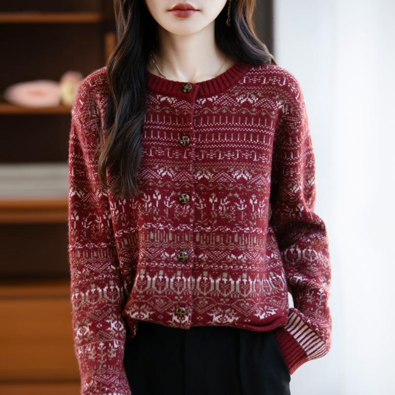 

Qinghe Cashmere Women s 30% Cashmere Cardigan - Soft & Warm Wool Blend Sweater M