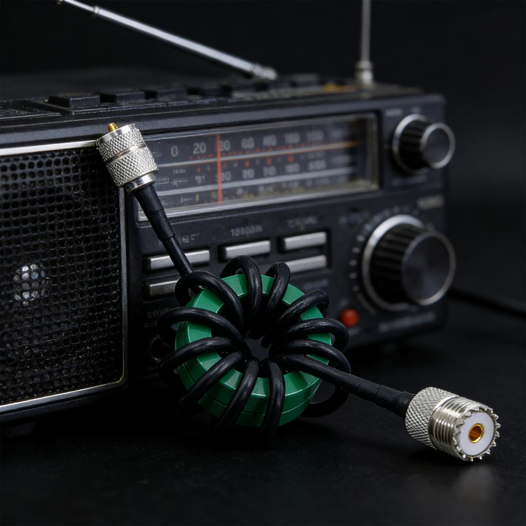 1.8-30 MHz Short Wave Choke Magnetic Ring 200W Shortwave Choke Coil for High Frequency Radio and RF Testing
