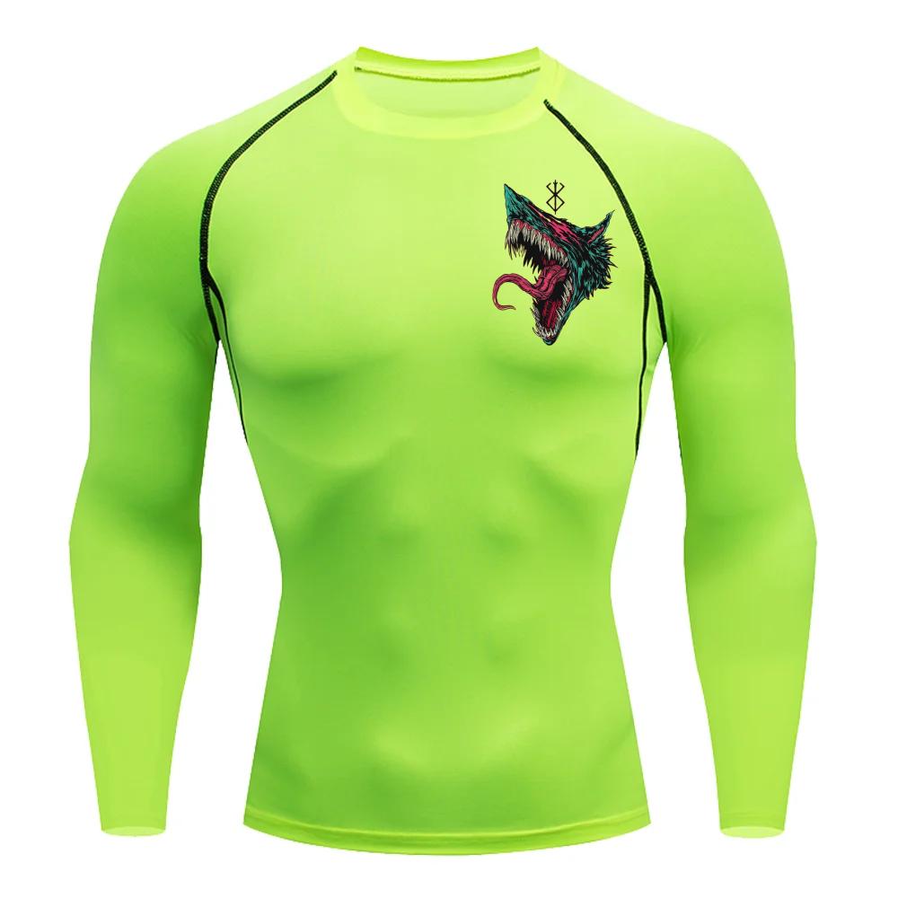 Guts Santa Hat Graphic Compression Shirts Men Gym Workout Running Tshirt Summer Athletic Quick Tees Tops Short Sleeve Rash Guard