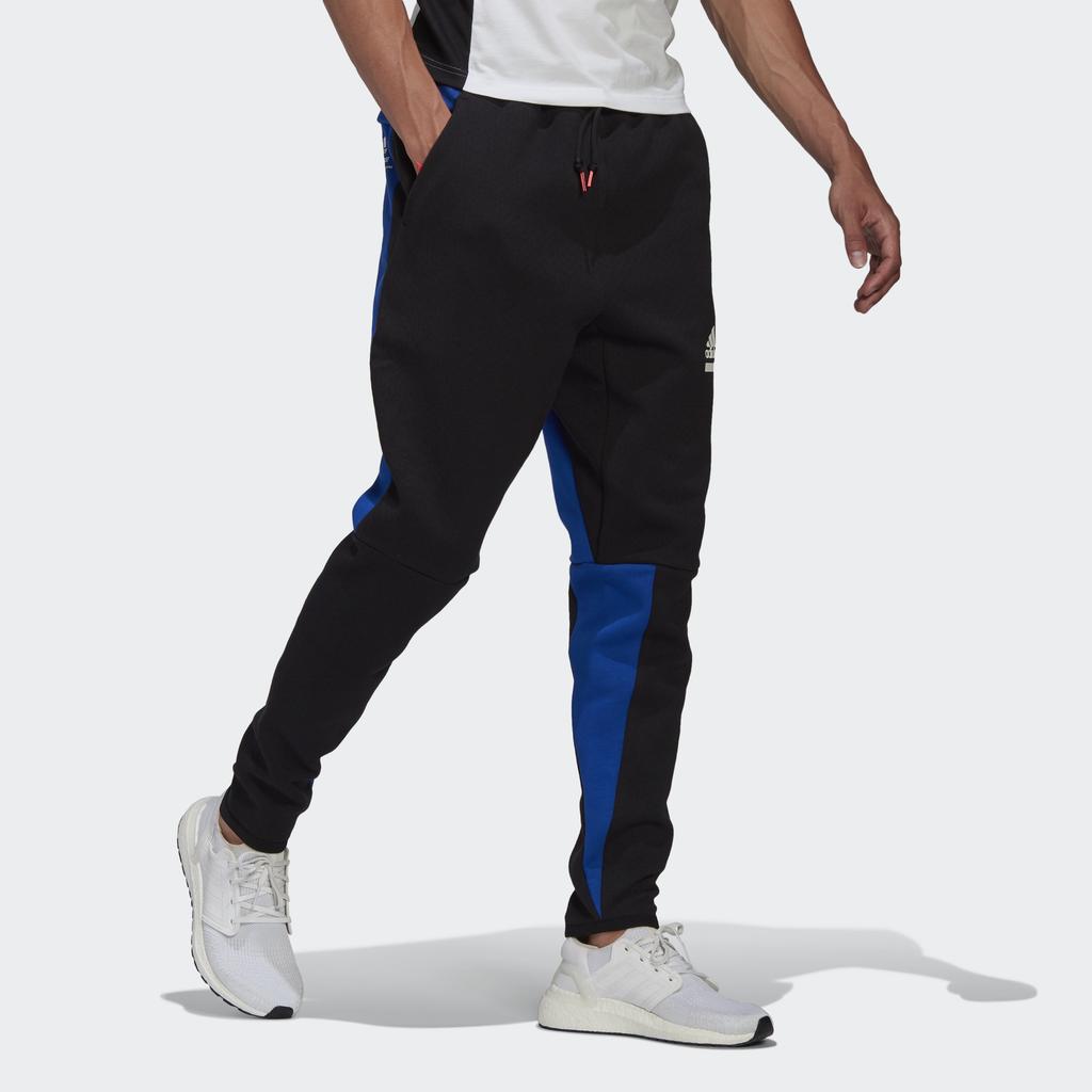 adidas Sports Casual Long Pants Black Blue Colorblock Men's GM6544