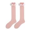 Women Japanese Style JK Ruffle Lace Trim Calf Long Socks Sweet Bowknot Princess Cotton Knee High Socks Stockings Hosiery