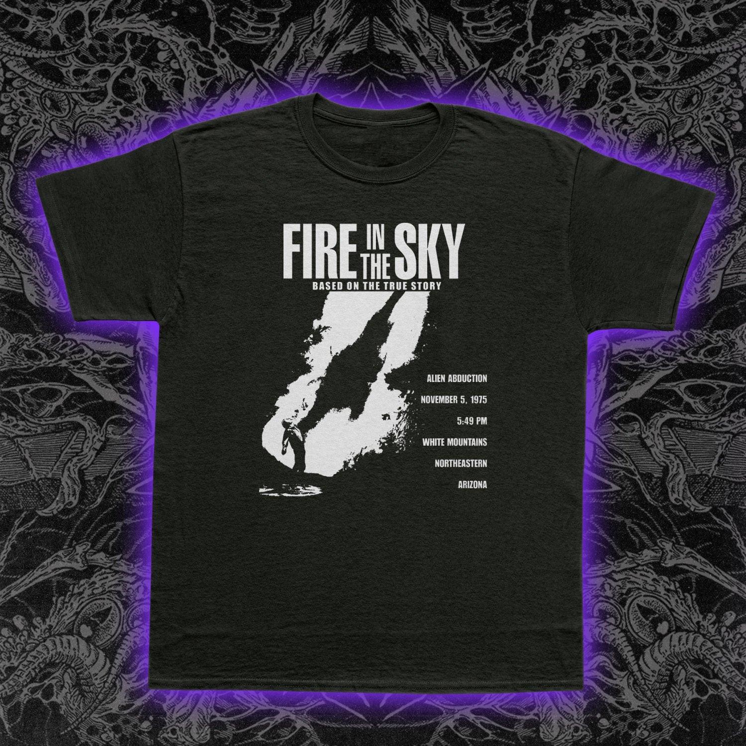 Fire in the Sky T-Shirt Mens Womens Tees Top Alien Abduction Film Sci-Fi Horror Cult Movie Tee 4XL