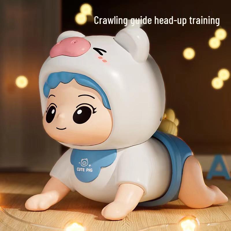 Electric Crawling Baby Doll with Sound: Head Lifting Training Toy for Early Education, 0-1 Year Olds, 6 Months+