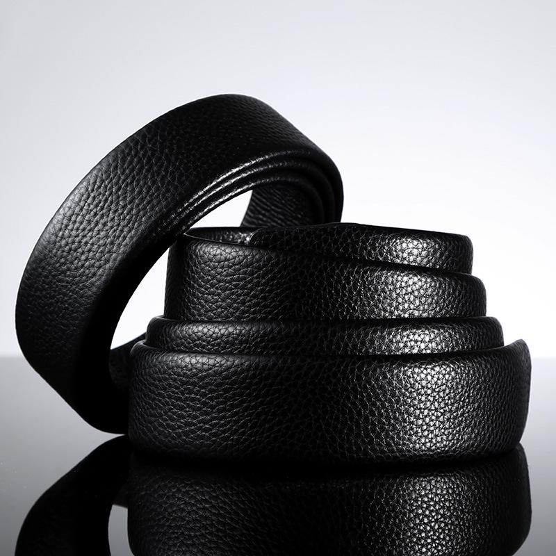 Men's Genuine Cowhide Belt with Automatic Buckle, 3.5cm Width