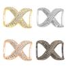 Scarf Rings for Women X Shaped Scarf Buckle Rhinestone Shawl Slide Pin Clip