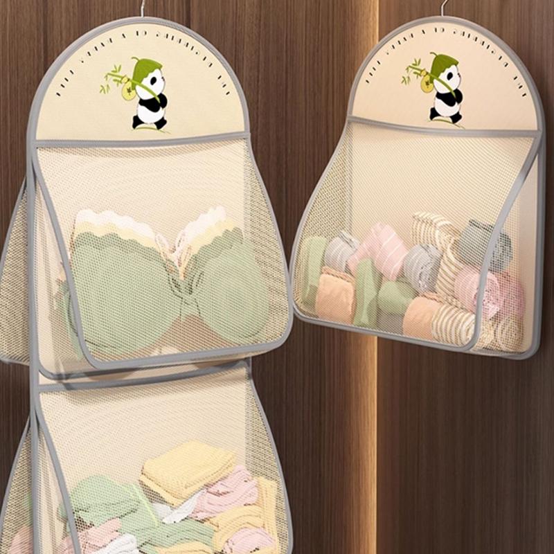 Large Capacity Storage Net, Dormitory Wardrobe, Socks Underwear Hanging Bag, Multilayer Breathable Mesh Pocket Door Storage Bags