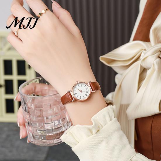 Formal Women Watch Analog Quartz Watches for Fashion Adjustable Leather Strap Wristwatch Elegant Easy Ladies Read Roman Numerals Dress Gifts Mom Wife