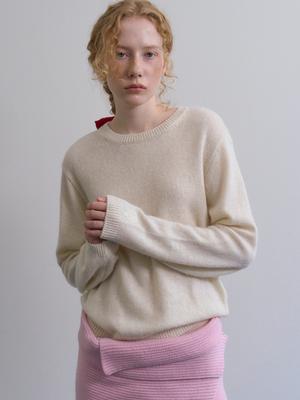 TINKNIT Alpaca Heartline Knit_Cream