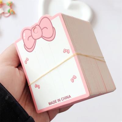 50Pcs Pink Bow Display Cards For Hair Claw Clip Paper Card Headdress Card Hair Decoration Package Diy Jewelry Cardboard Package