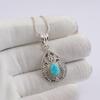 Ciondolo Boho Turchese dell'Arizona, Ciondolo Designer a Goccia in Argento Sterling 925, Regalo per Amici, Ciondolo Pietra di Nascita