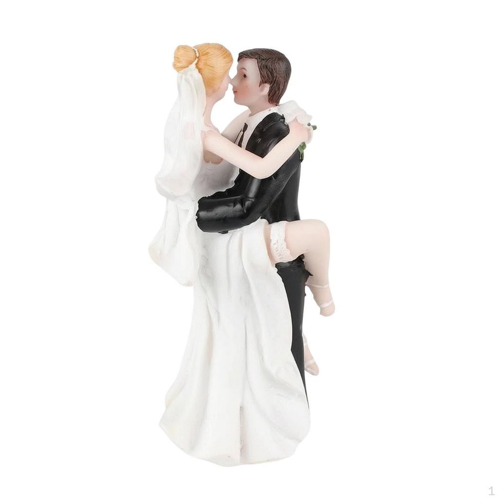 Bride and Groom Figurine HandPainted Wedding Cake Topper Resin Figures for Newlyweds, Bridal