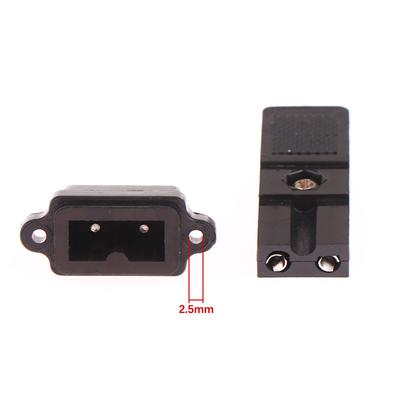 Destornillador Eléctrico de Dos Hilos Enchufe Toma de Corriente de 2 Núcleos Enchufe de Alimentación CC Conector 2 Pines Negro Pequeño Enchufe de Dos Hilos