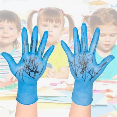 Einweghandschuhe aus Nitril für Kinder, puderfrei, latexfrei, für die Reinigung im Haushalt, zum Basteln, Malen, für die Gartenarbeit, zum Waschen