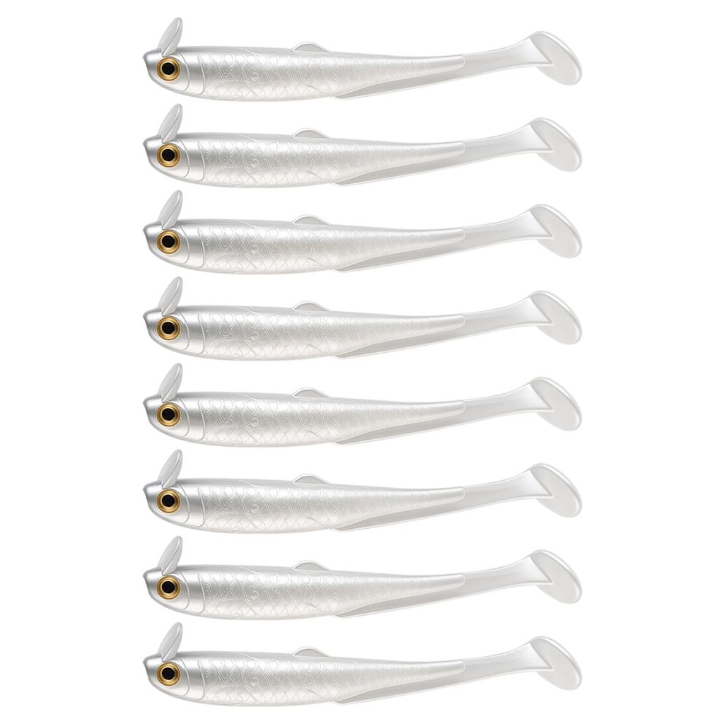 8 Pack Soft Plastic Tail Fishing Multicolor Swimbait for Trout