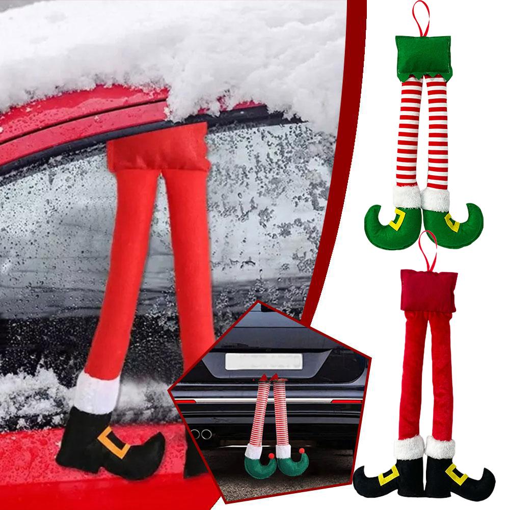 2025 New Year Christmas Elf Santa Legs Car Accessory Christmas Decor For Home Xmas Tree Pendants Auto Rear Trunk Door Leg D H3B1