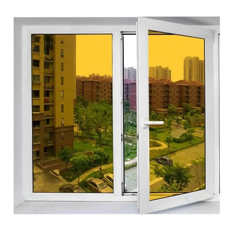 Yellow Glass Window Film Transparent Self Adhesive UV-Prevention DIY Christmas Party Building Home Colorful Decoration Stickers