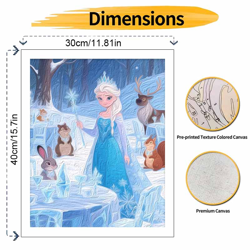 Disney Digital Oil Painting Art Kit Frozen Ice Queen Handmade Coloring Painting Home Decor