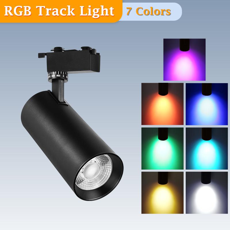 RGB Track Light Hanging Chandelier Ceiling Lamps Home Living Room Clothing Lamps Store Lighting LED RBG Track Spotlight Spot Led