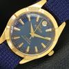 HAND-WINDING VINTAGE SWISS MENS REFURBISHED BLUE COLOR DIAL WATCH A707380-1