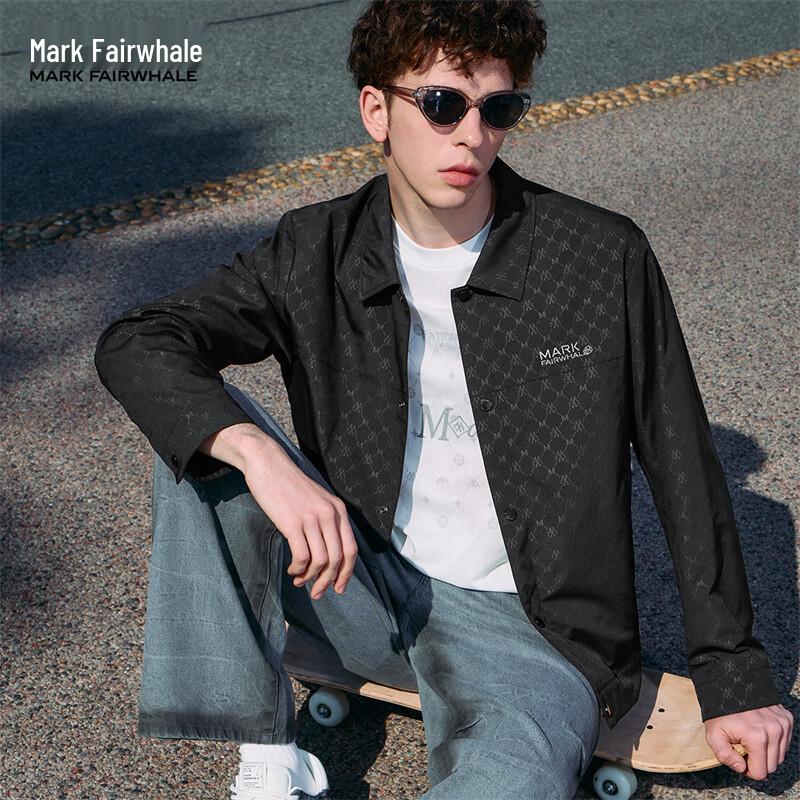 

Mark Fairwhale Men s All-over Letter Print Lapel Jacket XL