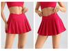 Solid Color High Waist Tummy Control Yoga Skirt - Women's Two-Piece Anti-Exposure Tennis Fitness Shorts