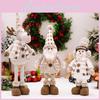 Delightful European Stretchable Doll Decoration With Snowman Reindeer And Elderly Design For Holiday Cheer