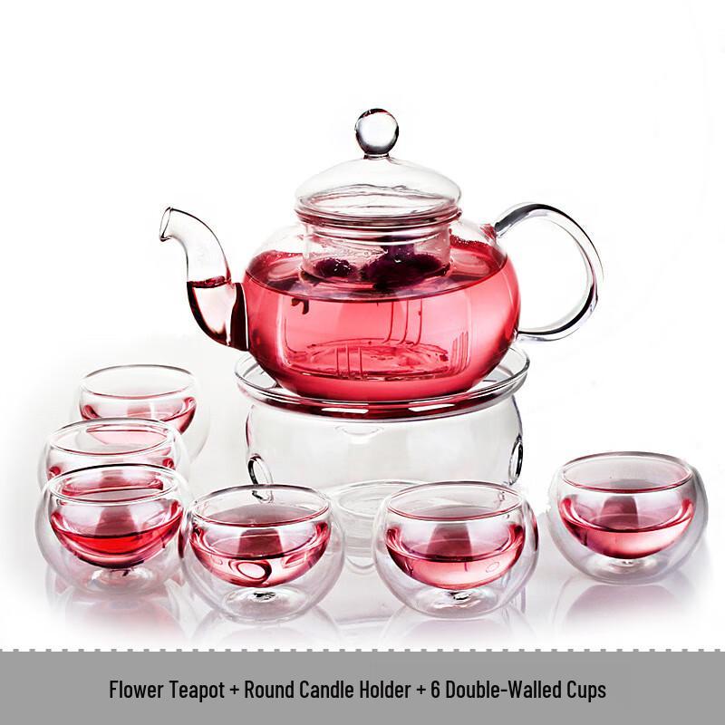 Heat-Resistant Glass Flower Tea Set
