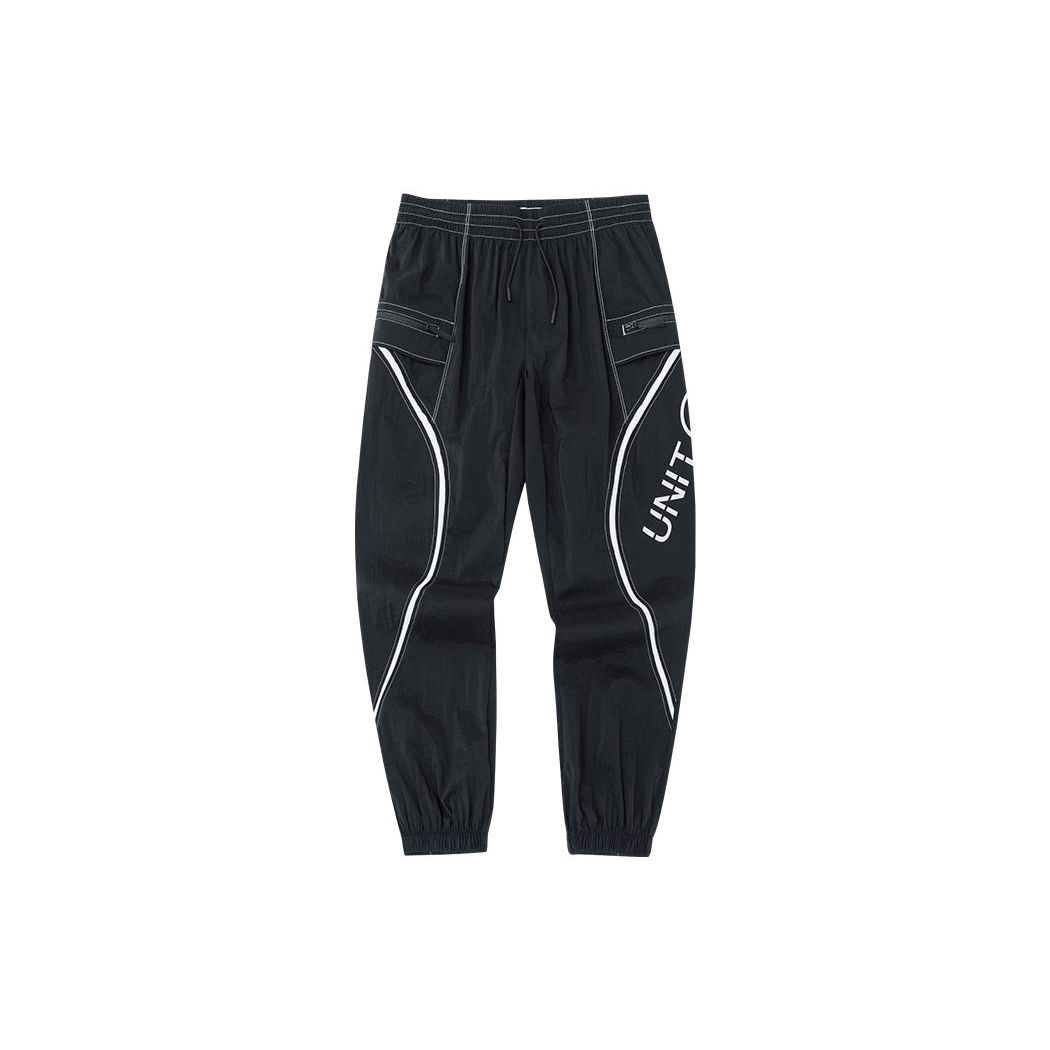 

Anta Printed Letter Striped Drawstring Cuffed Pants Women Bottoms Black 162237509-2 L