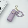 Yousheng Keychain Lipstick Bag Love Mirror Protective Faux Leather Case Portable Keyring Cell Phones Wallet Car Key Chain