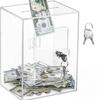Clear Acrylic Lockable Coin Savings Bank Box