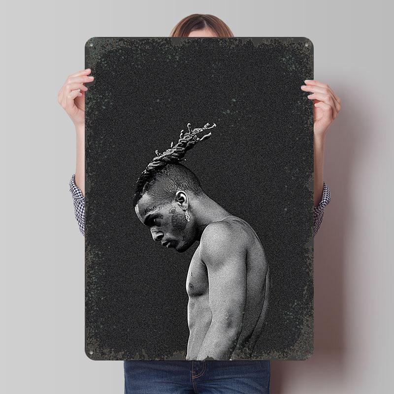 

XXXTentacion Portrait Printed Poster Customized Wall Art Retro Vintage Metal Tin Signs for Decoration At Home Decorations Decor 7.9x11.8In(20x30cm)