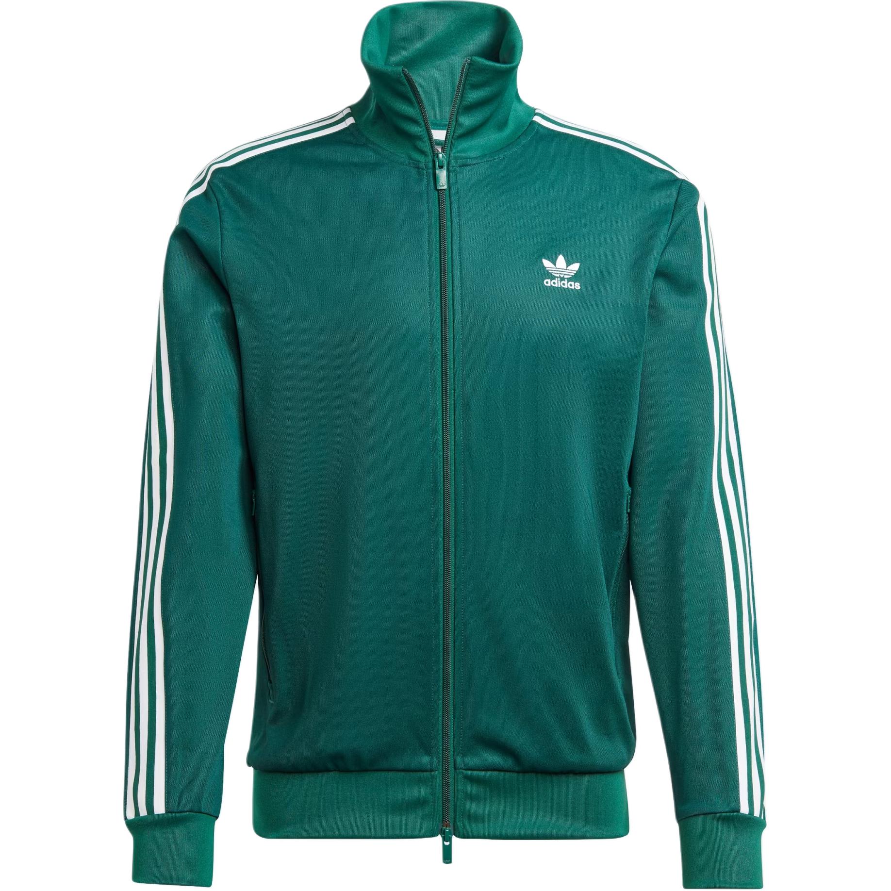 

Adidas Originals Striped Letter Logo Print Stand Collar Zip-Up Long Sleeve Jacket Men Jacket College-Green IY8075