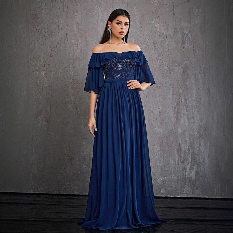 Evening Party Dress Birthday Gown Long Maxi Wedding Dresses Picture Color-Al4403 S