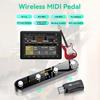 Wireless MIDI Controller Pedal 5 Modes Digital Display 25Hrs USB Footswitch Metal Switch Wireless Receiver for Mixer Electric