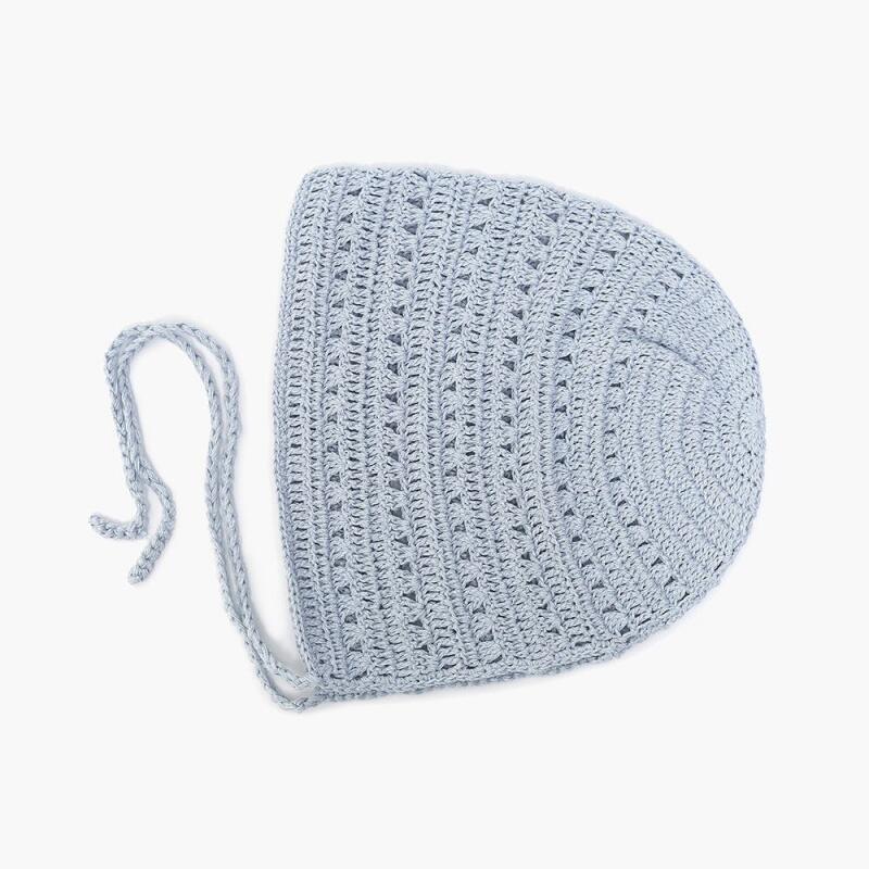 Women s Summer Hooded Hat Handmade Crochet Bucket Hat beige