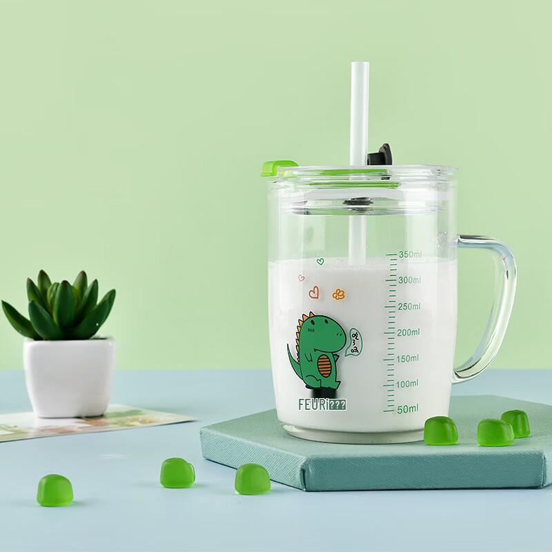 Kids' Cartoon Graduated Glass Milk Cup