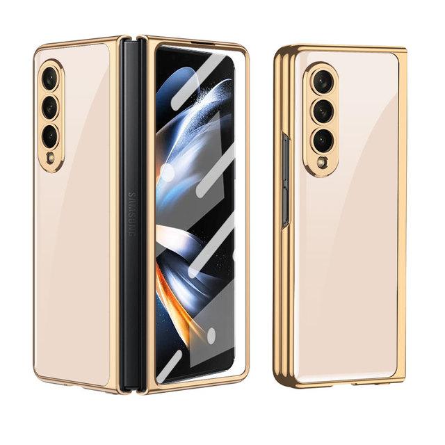 Luxury Electroplated Frame Phone Cover For Samsung Galaxy Z Fold 4 Case Camera Protection Covers For Galaxy Z Fold4