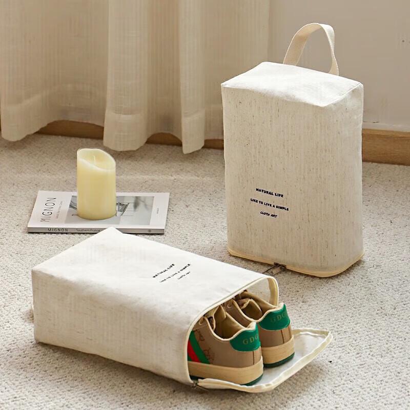 Portable Cotton Linen Shoe Storage Bag
