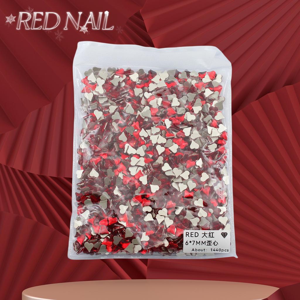 Pachet întreg de Crăciun de Anul Nou, mic, mare, roșu, fund plat, formă specială, diamant, artă pentru unghii, ornament pentru unghii, diamant roșu în formă specială