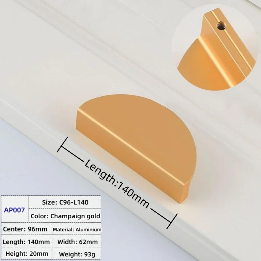 Modern Semicircle Cabinet Door Handles Cupboard Closet Furniture Door Handle Aluminum Alloy Half Round Drawer Pulls
