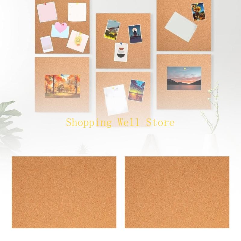 KX4B 8 Piece Cork Wall Pin Boards Sheet Collection Corkboard with Adhesive Backing 1mm Thick for Office Home Improvement